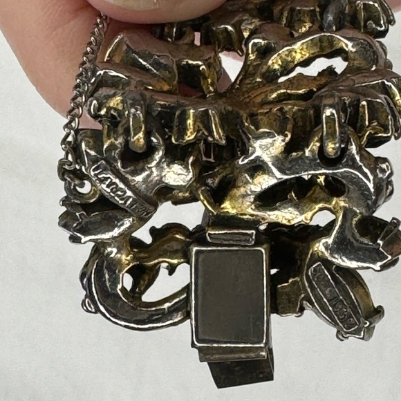 Vintage HOLLY CRAFT blue rhinestone bracelet 1952 great condition safety clasp - Picture 10 of 14